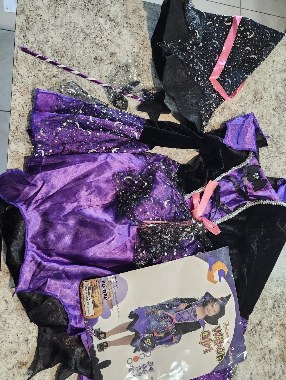 Witch Girl Halloween Costume - Purple (7-9)